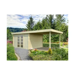 Abri De Jardin Elsa 9.9 M² + Avancée De 3.1 En Bois Massif 28 Mm