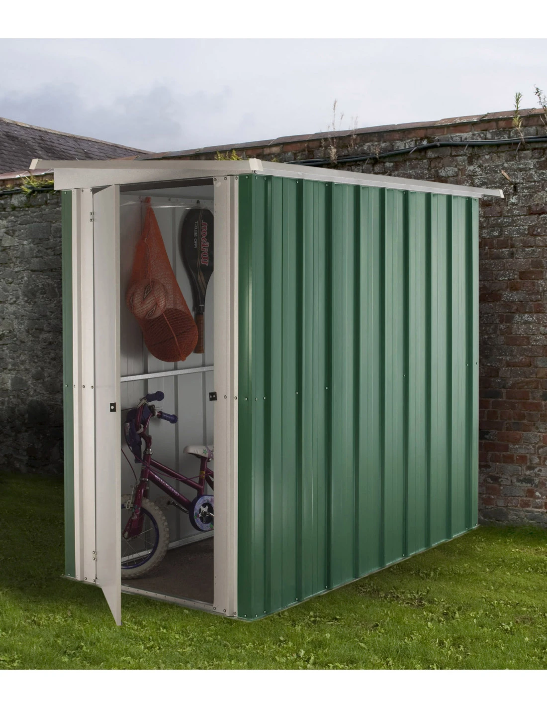 Abri De Jardin Métal 1.9 M² Vert - Gamme Yardmaster 2 Abri De Jardin Métal 1.9 M² Vert - Gamme Yardmaster – Image 2