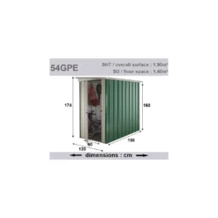 Abri De Jardin Métal 1.9 M² Vert - Gamme Yardmaster 8 Abri De Jardin Métal 1.9 M² Vert - Gamme Yardmaster -Verger Magique Soldes Boutique abri de jardin metal 19 m vert sapin au choix trigano jardin 2