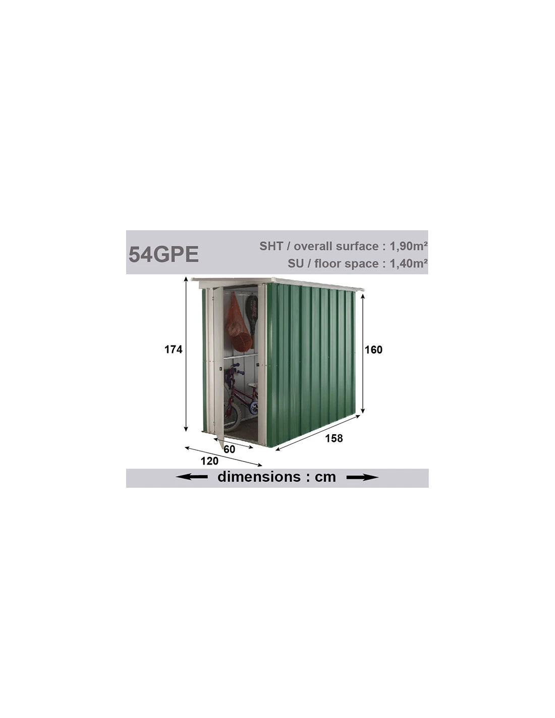 Abri De Jardin Métal 1.9 M² Vert - Gamme Yardmaster 3 Abri De Jardin Métal 1.9 M² Vert - Gamme Yardmaster – Image 3