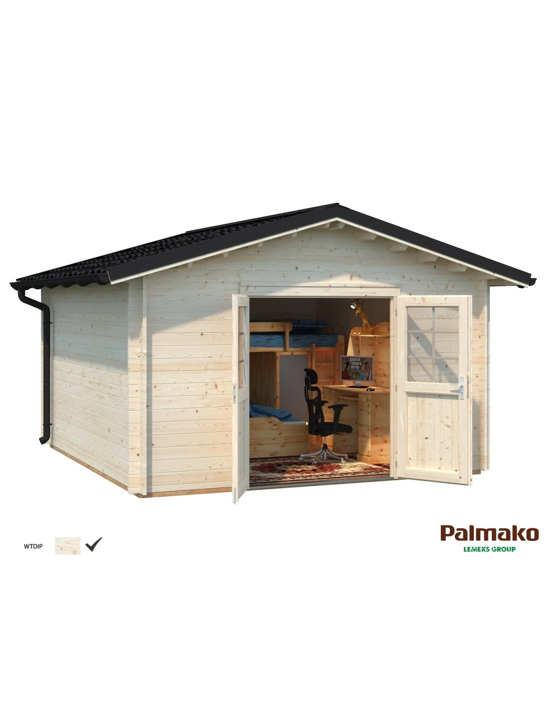 Abri De Jardin Tina 14 M² En Bois Massif 34 Mm 4 Abri De Jardin Tina 14 M² En Bois Massif 34 Mm – Image 4