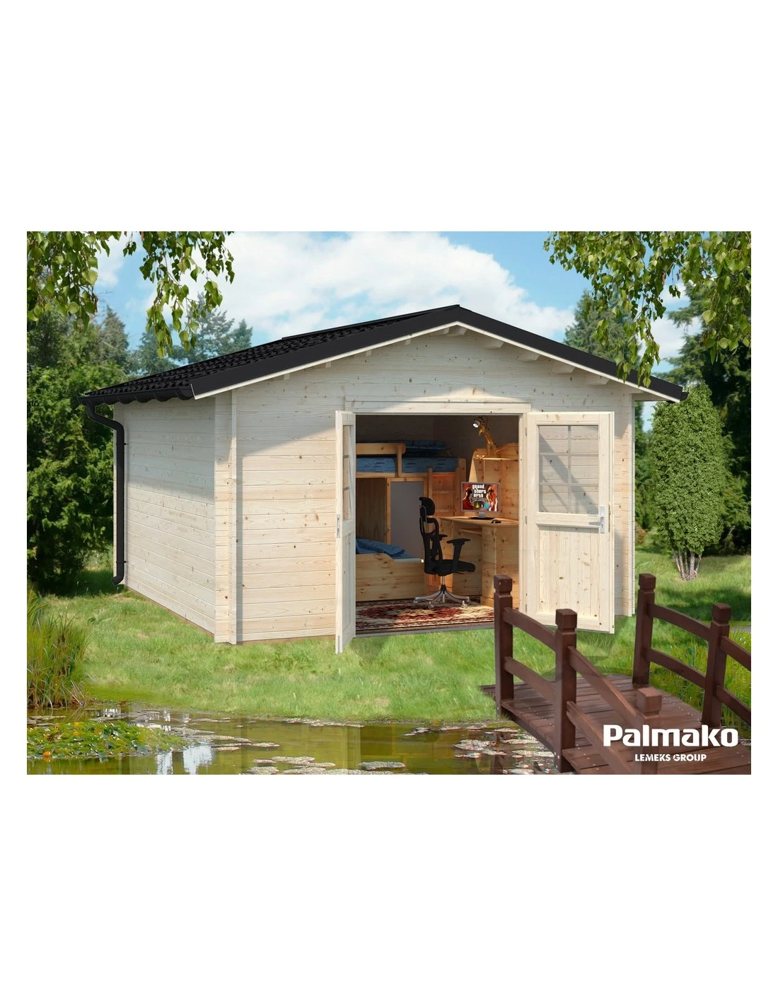 Abri De Jardin Tina 14 M² En Bois Massif 34 Mm 5 Abri De Jardin Tina 14 M² En Bois Massif 34 Mm – Image 5