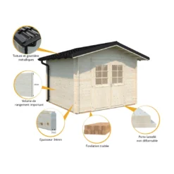 Abri De Jardin Tina 7.8 M² En Bois Massif 34 Mm 15 Abri De Jardin Tina 7.8 M² En Bois Massif 34 Mm -Verger Magique Soldes Boutique abri de jardin tina 78 m en bois massif 34 mm 2