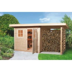 Abri De Jardin WEKA 170A+appentis De 13.4 M² En Bois Massif 28 Mm