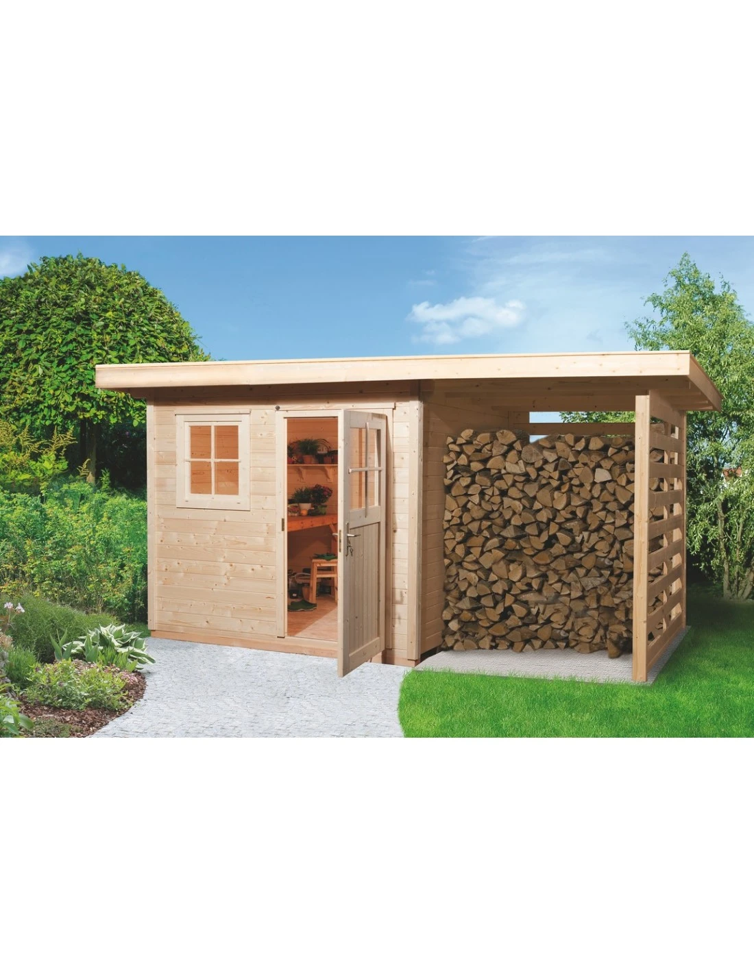 Abri De Jardin WEKA 170A+appentis De 4.95 M² En Bois Massif 28 Mm 1 Abri De Jardin WEKA 170A+appentis De 4.95 M² En Bois Massif 28 Mm