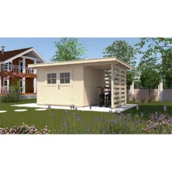 Abri De Jardin WEKA 179A+appentis De 9.2 M² En Bois Massif 28 Mm