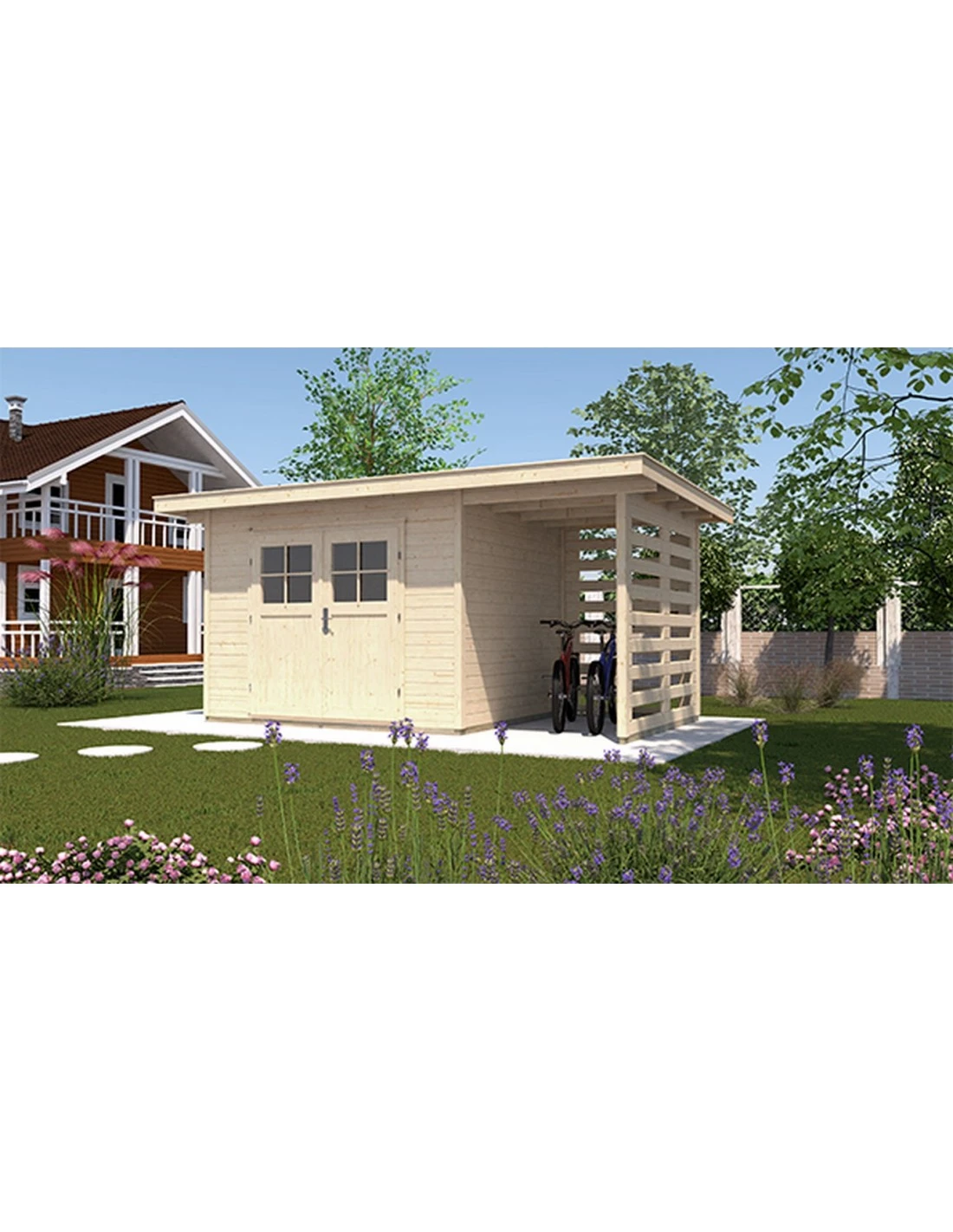 Abri De Jardin WEKA 179A+appentis De 9.2 M² En Bois Massif 28 Mm 1 Abri De Jardin WEKA 179A+appentis De 9.2 M² En Bois Massif 28 Mm