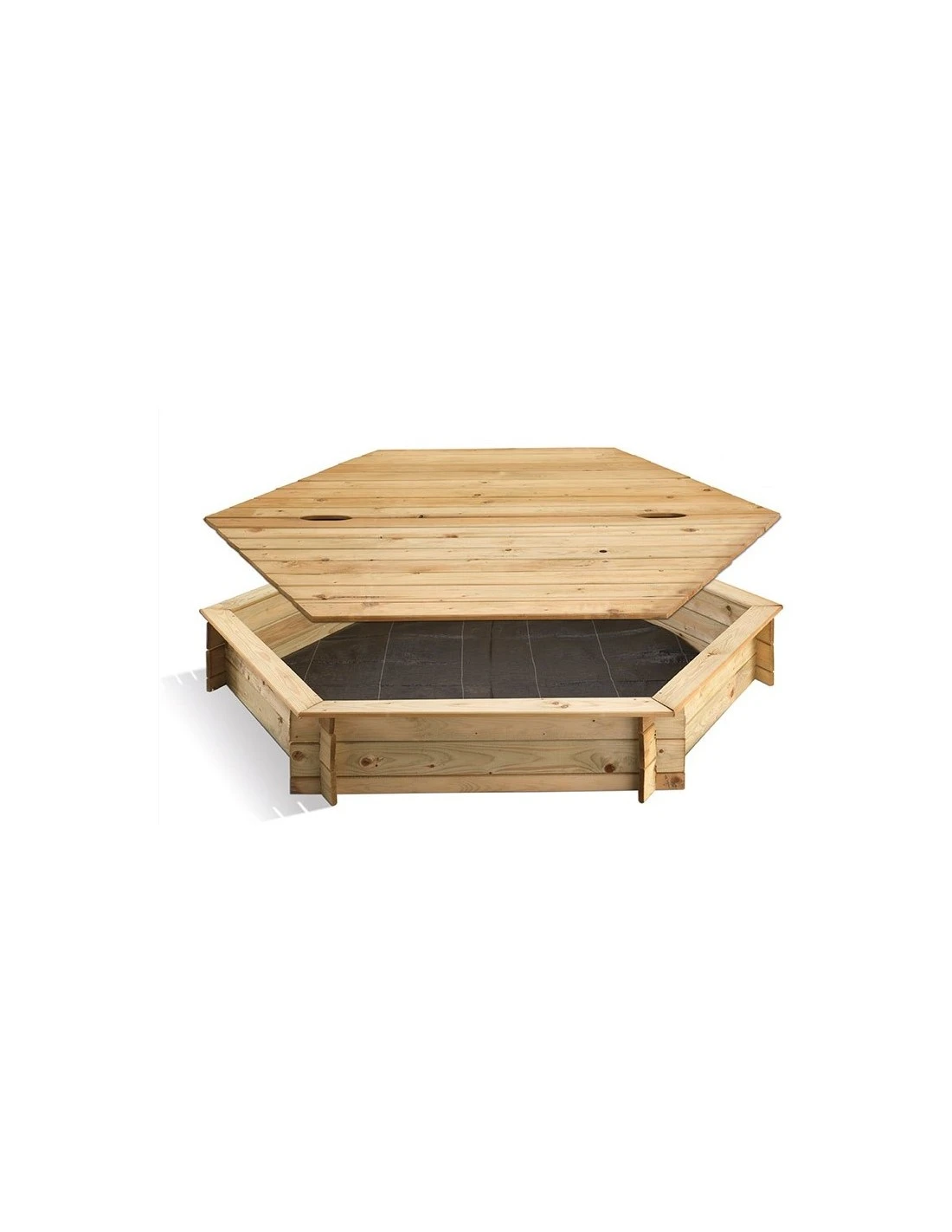 Bac à Sable Hexagonale Avec Couvercle - 180 X180 X 25 Cm 1 Bac à Sable Hexagonale Avec Couvercle - 180 X180 X 25 Cm