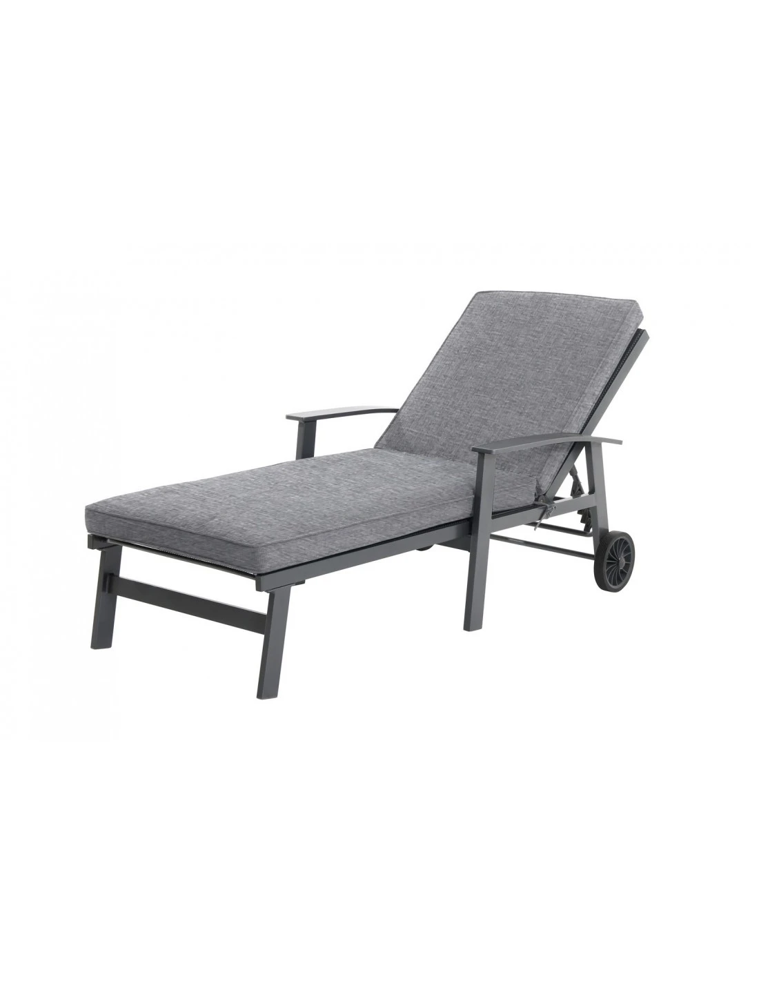 Bain De Soleil Berlin Avec Coussin En Aluminium - Gris Clair 2 Bain De Soleil Berlin Avec Coussin En Aluminium - Gris Clair – Image 2