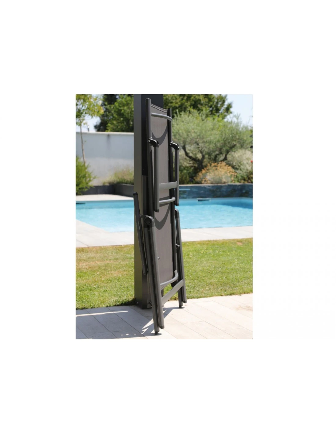 Bain De Soleil Ciro - Pliant En Aluminium Gris 4 Bain De Soleil Ciro - Pliant En Aluminium Gris – Image 4