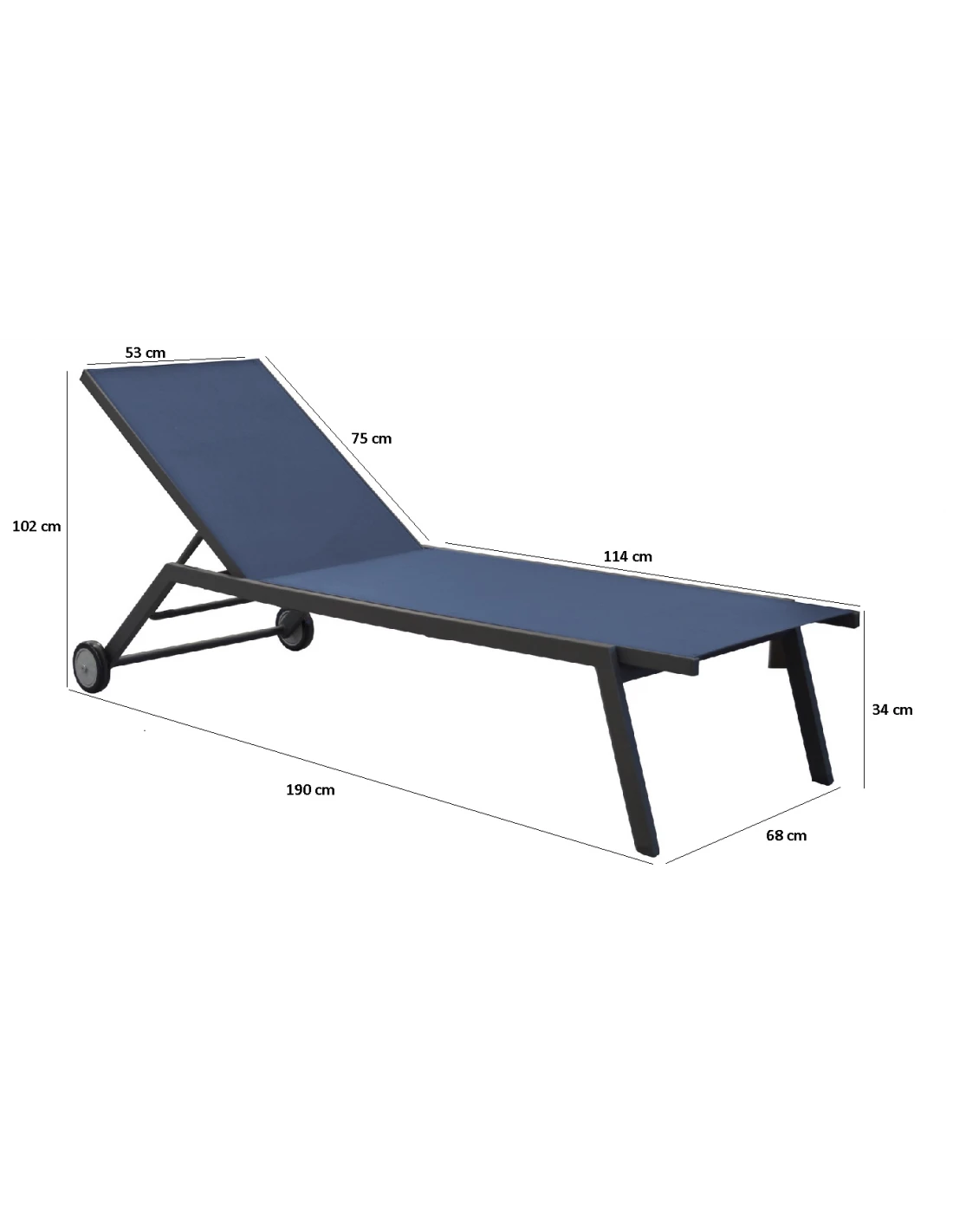 Bain De Soleil Florence En Aluminium - Graphite / Gris 1 Bain De Soleil Florence En Aluminium - Graphite / Gris