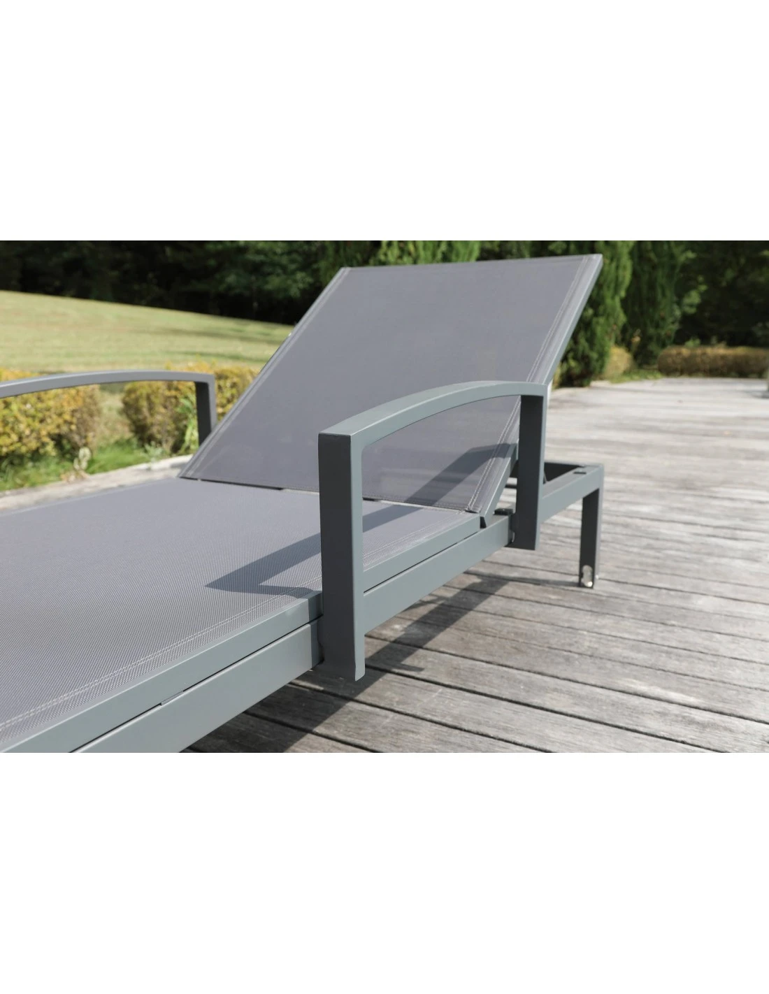 Bain De Soleil Thema Avec Roues En Aluminium 5 Positions - Grey / Gris 3 Bain De Soleil Thema Avec Roues En Aluminium 5 Positions - Grey / Gris – Image 3