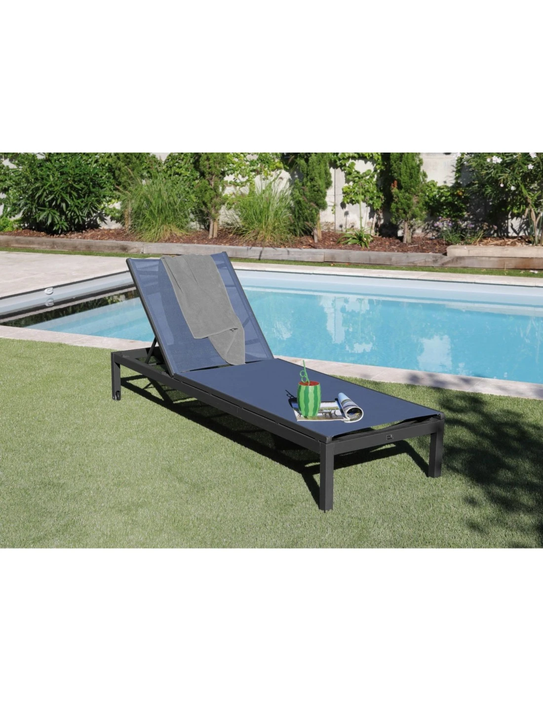 Bain De Soleil Thema Avec Roues En Aluminium 5 Positions - Heat Look Bois / Noir 3 Bain De Soleil Thema Avec Roues En Aluminium 5 Positions - Heat Look Bois / Noir – Image 3