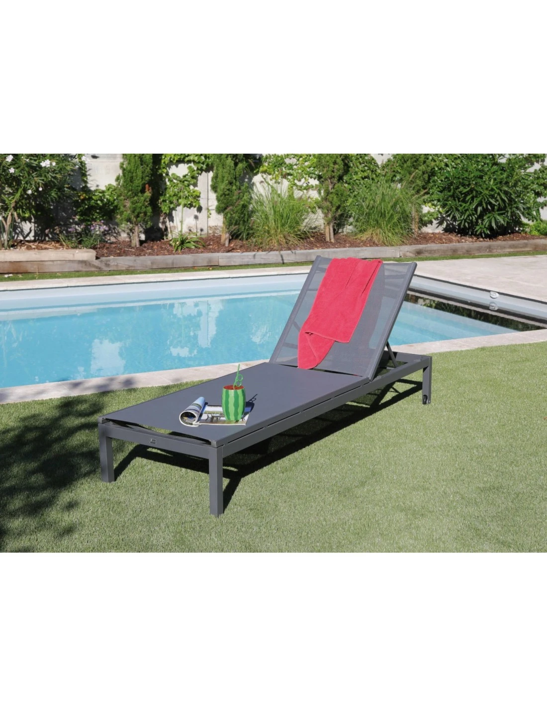 Bain De Soleil Thema Avec Roues En Aluminium 5 Positions - Grey / Gris 1 Bain De Soleil Thema Avec Roues En Aluminium 5 Positions - Grey / Gris