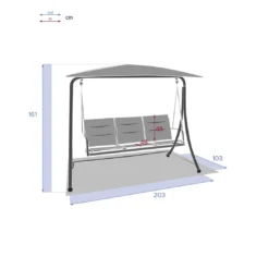 Balancelle De Jardin LAKO 3 Places - Polyester Et Acier -Verger Magique Soldes Boutique balancelle de jardin lako 3 places polyester et acier 5