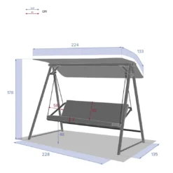Balancelle De Jardin Soly 3 Places - Acier Effet Bois -Verger Magique Soldes Boutique balancelle de jardin soly 3 places acier effet bois 4