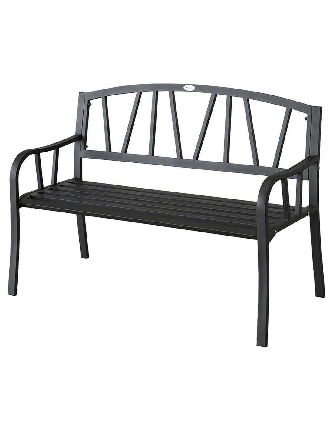 Banc De Jardin Alvernia 3 Places - Acier époxy Noir 2 Banc De Jardin Alvernia 3 Places - Acier époxy Noir – Image 2