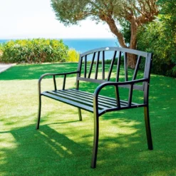 Banc De Jardin Alvernia 3 Places - Acier époxy Noir 6 Banc De Jardin Alvernia 3 Places - Acier époxy Noir -Verger Magique Soldes Boutique banc de jardin alvernia 3 places acier epoxy noir 2