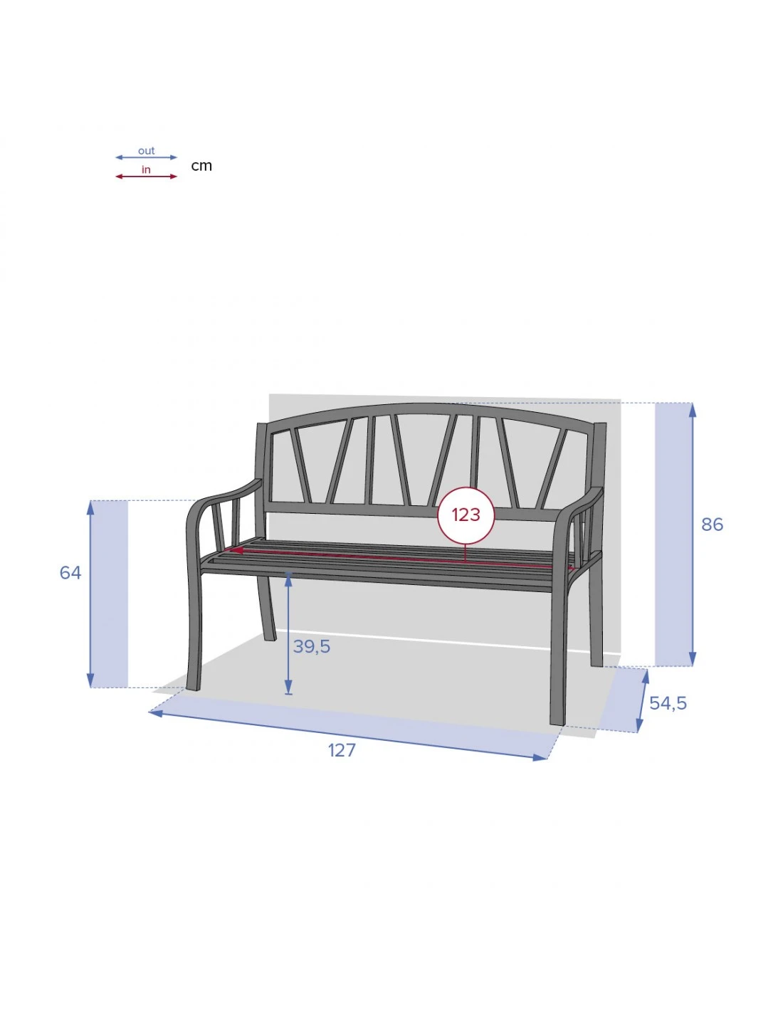Banc De Jardin Alvernia 3 Places - Acier époxy Noir 4 Banc De Jardin Alvernia 3 Places - Acier époxy Noir – Image 4