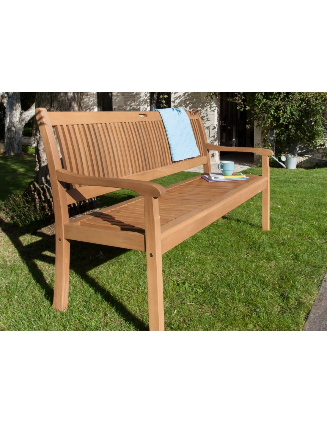 Banc De Jardin Amadeo 3 Places En Eucalyptus 4 Banc De Jardin Amadeo 3 Places En Eucalyptus – Image 4