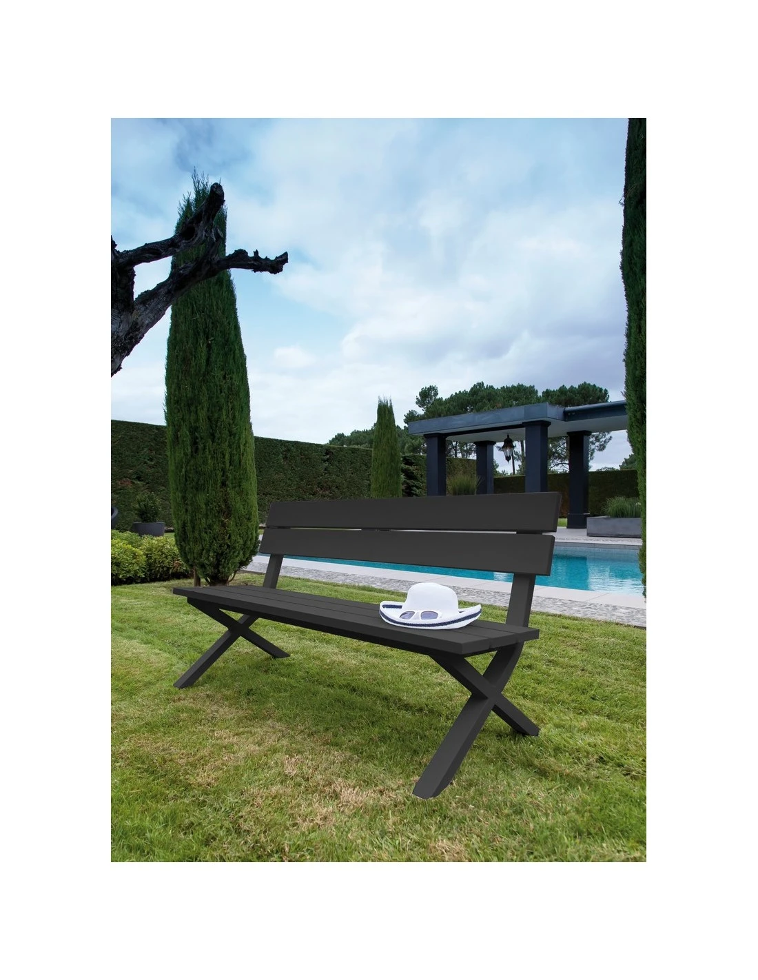 Banc De Jardin CROSSWAY - Aluminium - Graphite 2 Banc De Jardin CROSSWAY - Aluminium - Graphite – Image 2