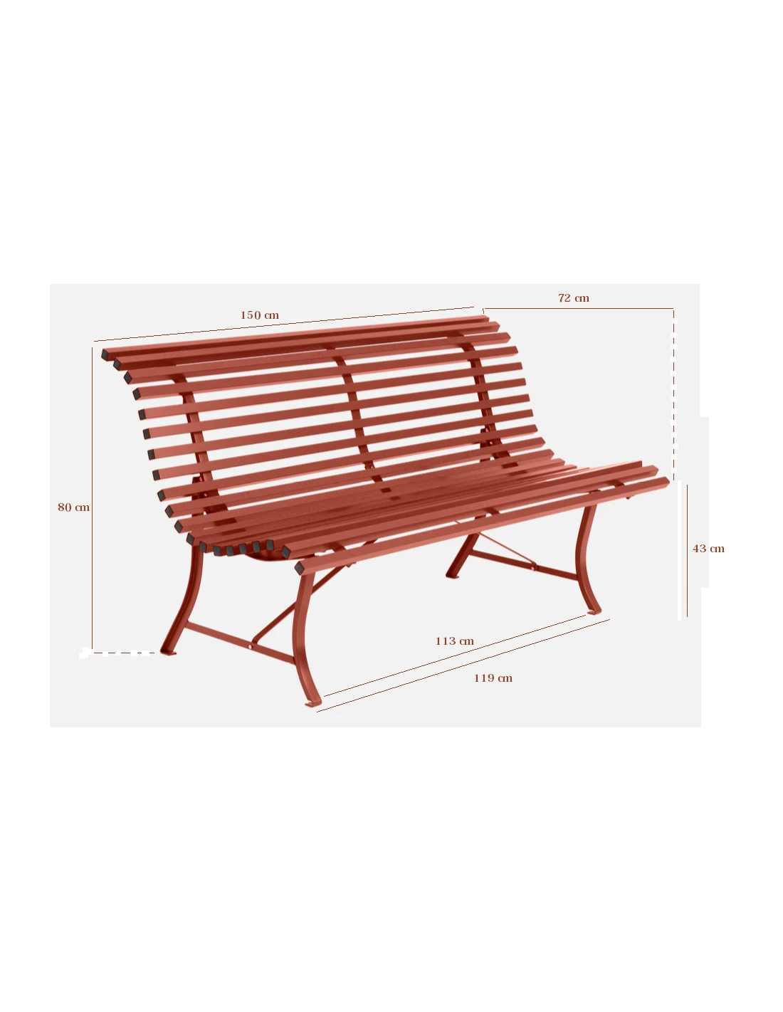 Banc De Jardin Louisiane L.150 Cm - Métal - Carbone 3 Banc De Jardin Louisiane L.150 Cm - Métal - Carbone – Image 3