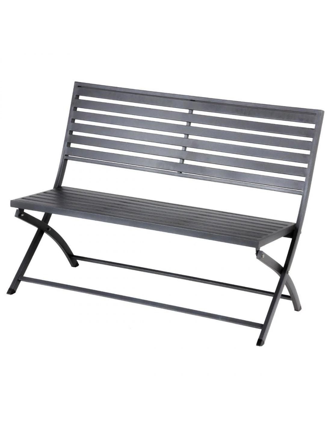 Banc De Jardin Olbia 3 Places Pliant Gris - L.122 X P.53 X H.88 Cm 3 Banc De Jardin Olbia 3 Places Pliant Gris - L.122 X P.53 X H.88 Cm – Image 3