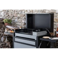 Capot Pour Plancha Et Chariot Premium Acier Noir Et Gris Clair Taille 60