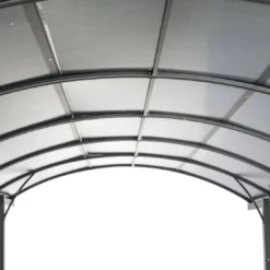 Carport Belize Noir - 2,94 X 5 X 2,23/2,50 - Aluminium, Acier Et Polycarbonate -Verger Magique Soldes Boutique carport belize noir 294 x 5 x 223250 aluminium acier et polycarbonate 2