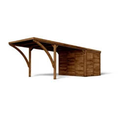 Carport LEON Traité Autoclave Teinté Marron De 16+7 M² 6 Carport LEON Traité Autoclave Teinté Marron De 16+7 M² -Verger Magique Soldes Boutique carport leon traite autoclave teinte marron de 167 m 2