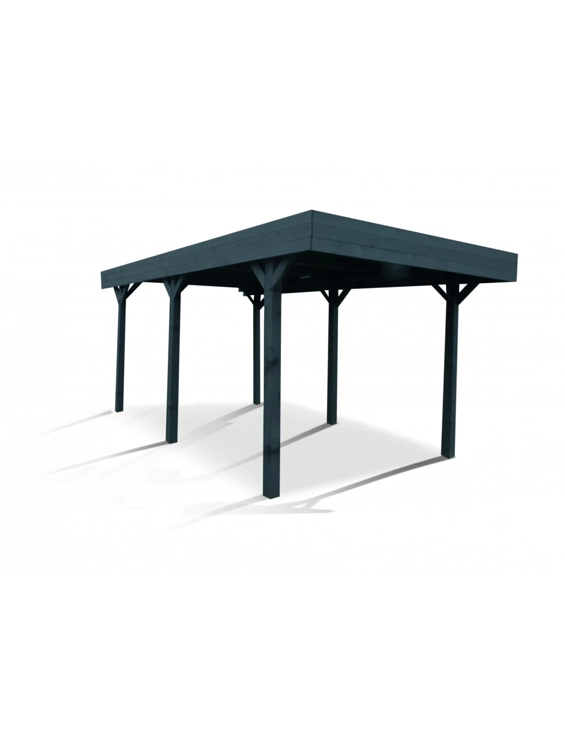 Carport LOUISON Traité Autoclave Teinté Anthracite De 15.8 M² 2 Carport LOUISON Traité Autoclave Teinté Anthracite De 15.8 M² – Image 2