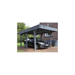 Carport LOUISON Traité Autoclave Teinté Anthracite De 15.8 M²