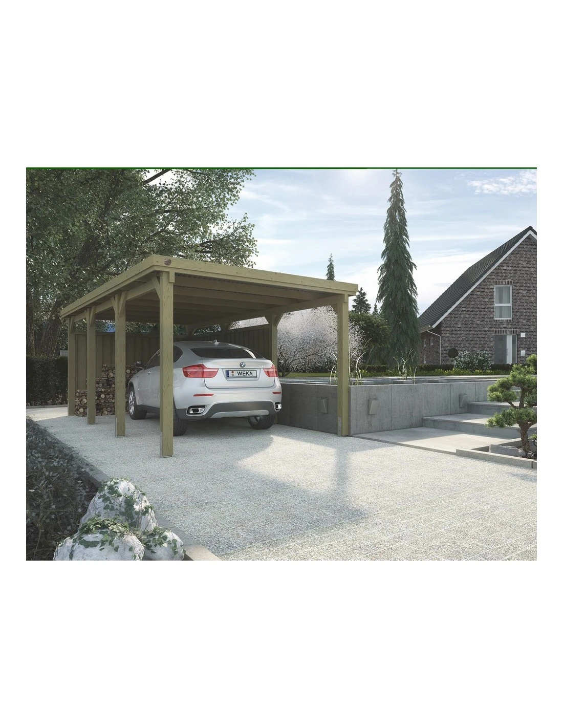 Carport WEKA 617 De 19 M² Traitée Autoclave 1 Carport WEKA 617 De 19 M² Traitée Autoclave