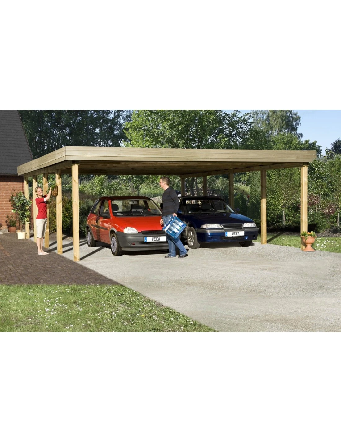 Carport WEKA Double 609 De 49 M² Traitée Autoclave 1 Carport WEKA Double 609 De 49 M² Traitée Autoclave