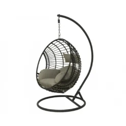 Fauteuil œuf Suspendu LONDON - Acier époxy Et Résine Tressée -Verger Magique Soldes Boutique chaise loveuse suspendue london 2