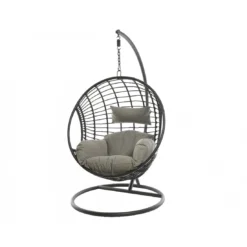 Fauteuil œuf Suspendu LONDON - Acier époxy Et Résine Tressée