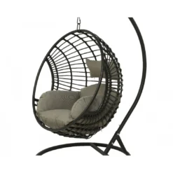 Fauteuil œuf Suspendu LONDON - Acier époxy Et Résine Tressée -Verger Magique Soldes Boutique chaise loveuse suspendue london 3