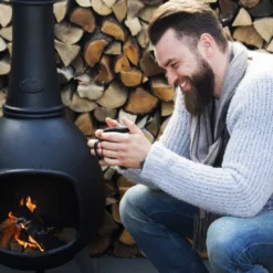 ESSCHERT DESIGN Cheminée D'extérieur H.144 Cm Ou Grand Chauffe Terrasse -Verger Magique Soldes Boutique cheminee d exterieur h144 cm ou grand chauffe terrasse 4