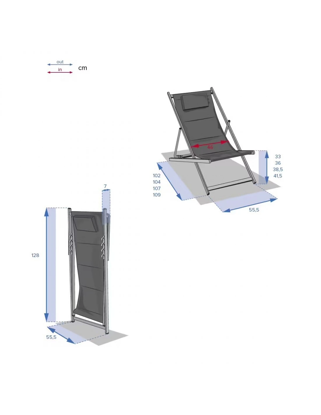 Chilienne De Jardin Honolulu - 4 Positions - Ardoise 7 Chilienne De Jardin Honolulu - 4 Positions - Ardoise – Image 7
