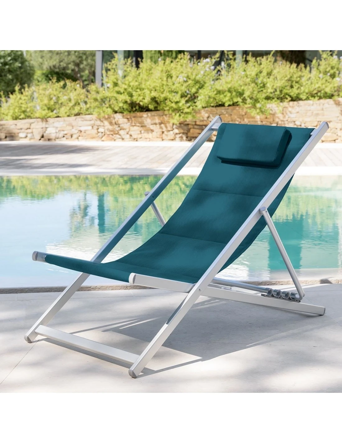 Chilienne De Jardin Honolulu - 4 Positions - Bleu Canard 2 Chilienne De Jardin Honolulu - 4 Positions - Bleu Canard – Image 2