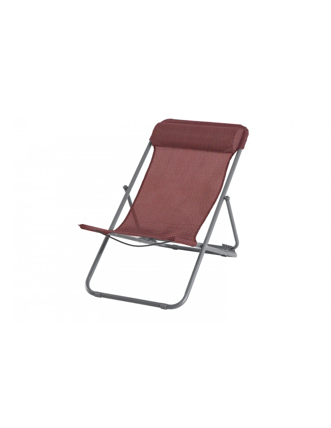 Chilienne De Jardin Pliante Kara - Rouge Chiné 1 Chilienne De Jardin Pliante Kara - Rouge Chiné