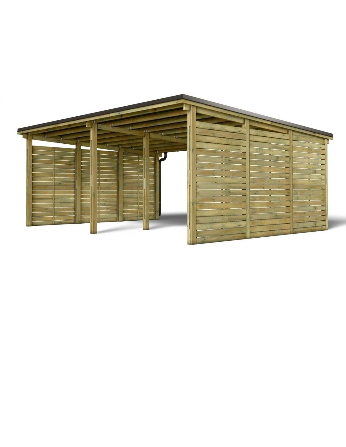 Carport En Bois Double CESAR Traité Autoclave De 38 M² 2 Carport En Bois Double CESAR Traité Autoclave De 38 M² – Image 2