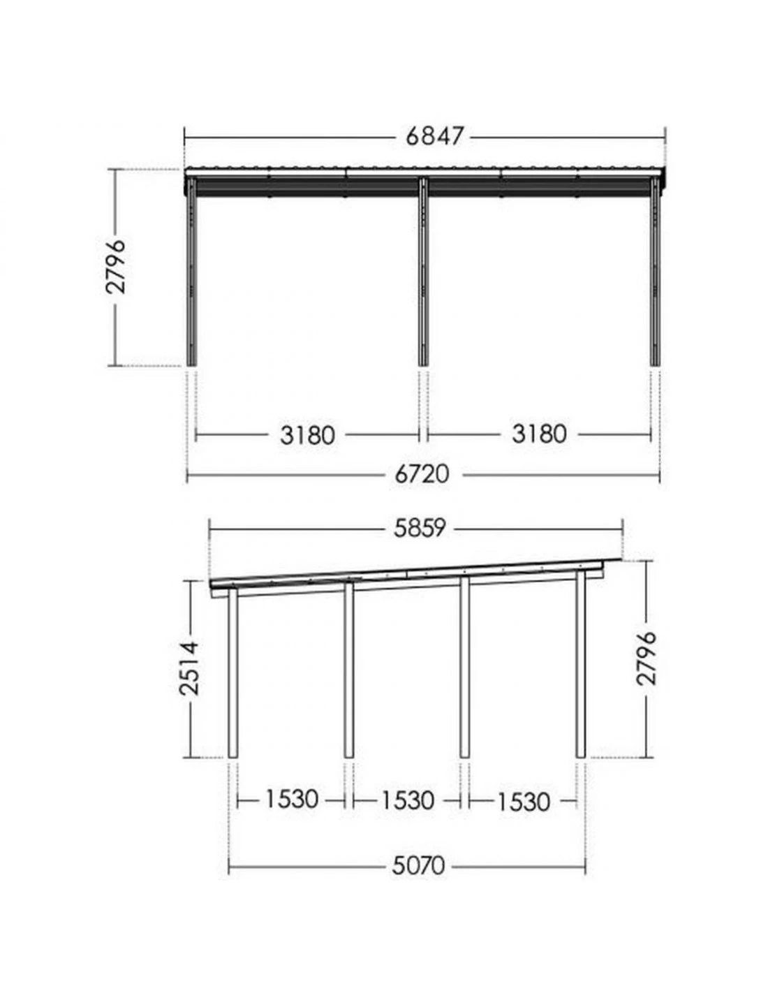 Carport En Bois Double CESAR Traité Autoclave De 38 M² 3 Carport En Bois Double CESAR Traité Autoclave De 38 M² – Image 3
