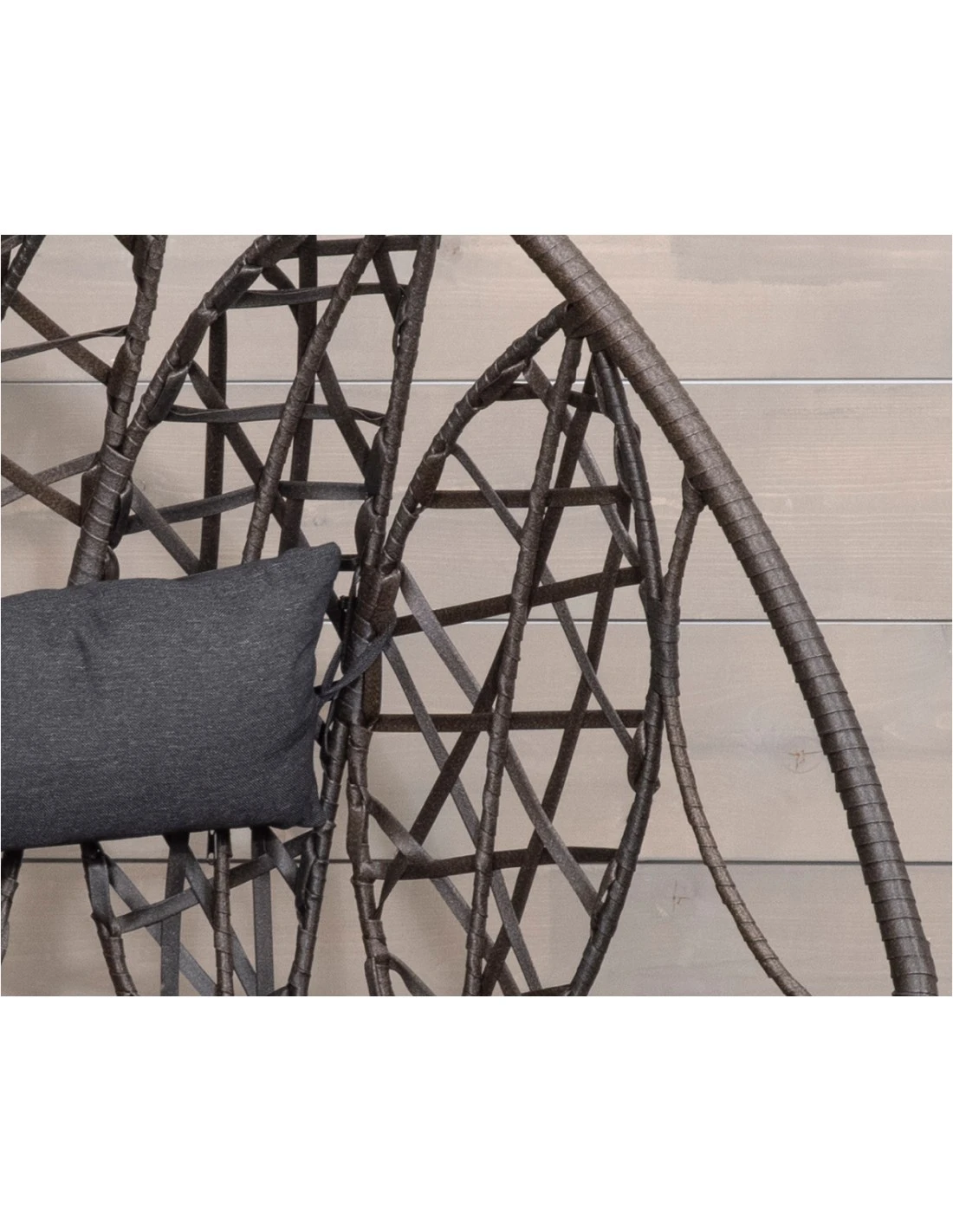 Fauteuil œuf Suspendu Malaga - Acier époxy Et Résine Synthétique - Marron Foncé 3 Fauteuil œuf Suspendu Malaga - Acier époxy Et Résine Synthétique - Marron Foncé – Image 3