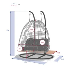 Fauteuil œuf Suspendu AJAR Ardoise 2 Places 10 Fauteuil œuf Suspendu AJAR Ardoise 2 Places -Verger Magique Soldes Boutique fauteuil oeuf suspendu ajar ardoise 2 places 4