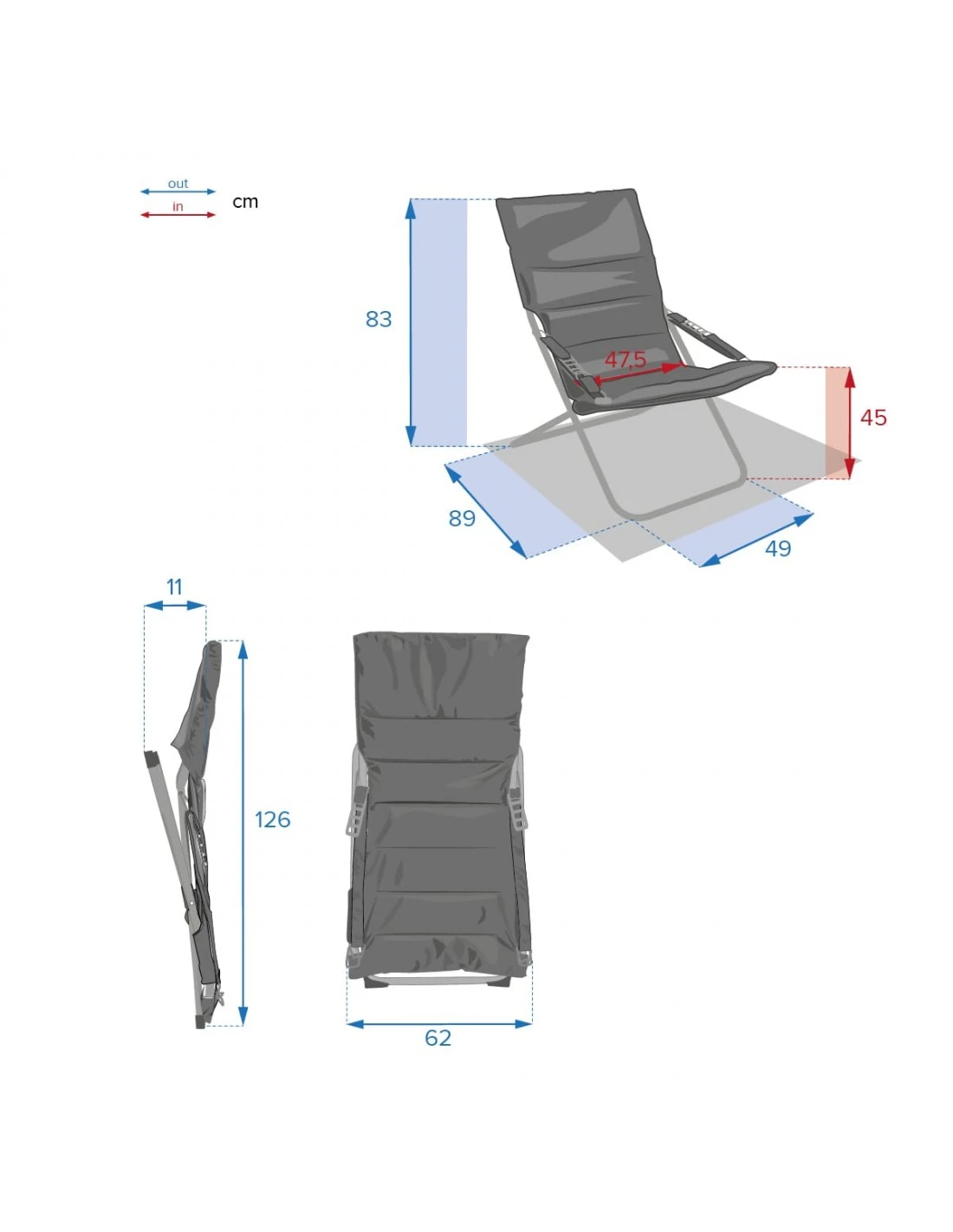 Fauteuil Relax De Jardin MILOS - Assise Matelassée - Bordeaux 6 Fauteuil Relax De Jardin MILOS - Assise Matelassée - Bordeaux – Image 6
