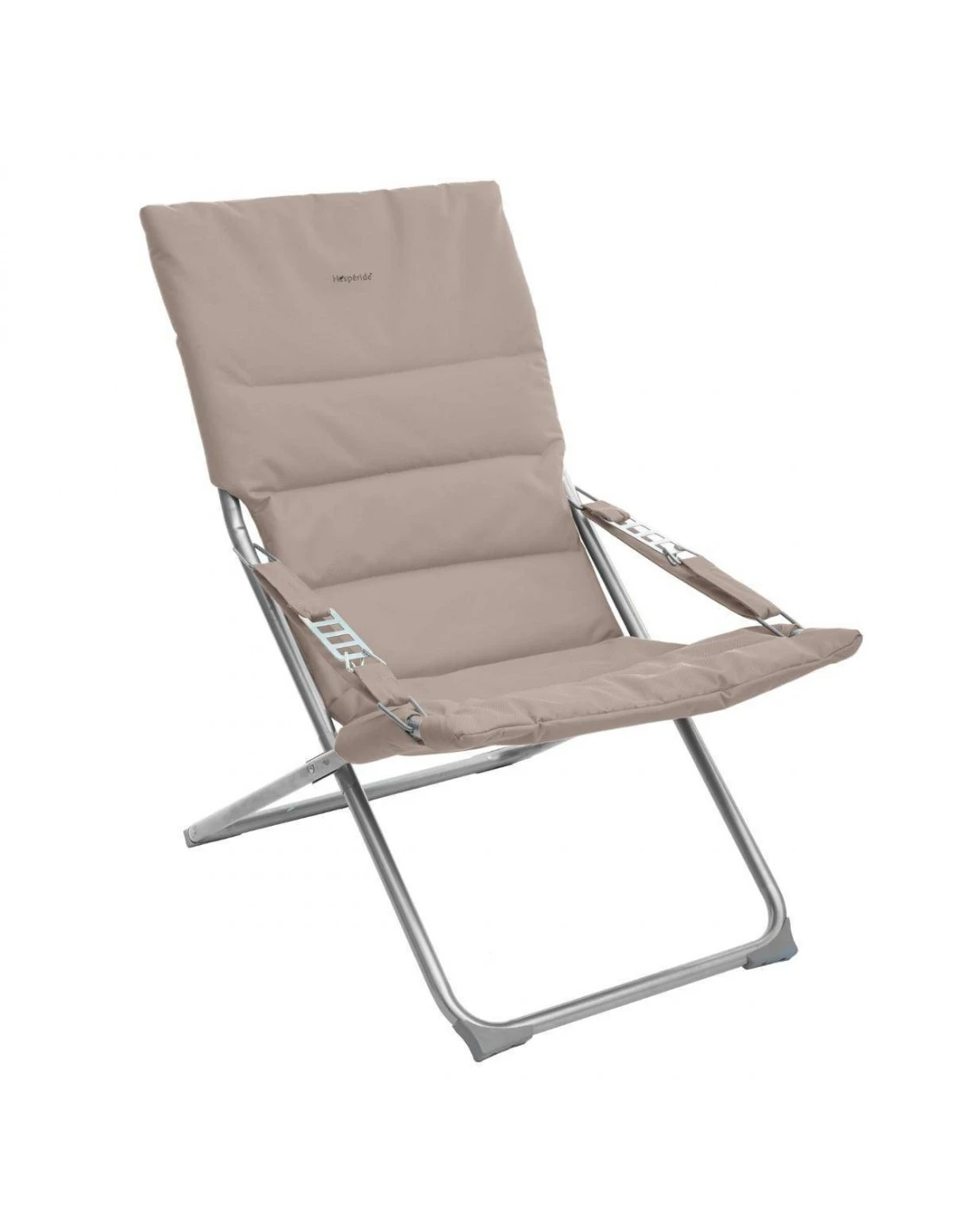 Fauteuil Relax De Jardin MILOS - Assise Matelassée - Taupe 1 Fauteuil Relax De Jardin MILOS - Assise Matelassée - Taupe