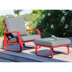 Fauteuil Sofa Antonino En Aluminium - Rouge / Gris -Verger Magique Soldes Boutique fauteuil sofa antonino en aluminium rouge gris 2