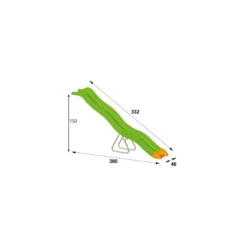 Glissière De Toboggan 3.32 M De Glisse Pour Plateforme De 1.5 M De Haut
