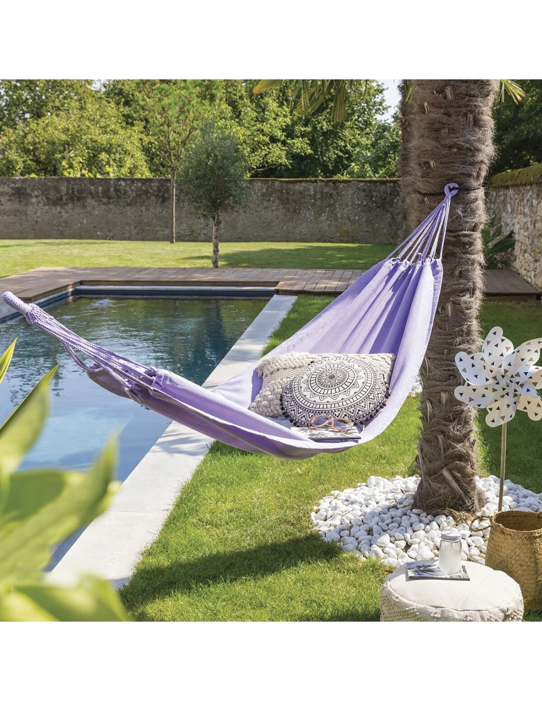 Hamac De Jardin Yaqui - L.200 X P.80 Cm - Lavande 2 Hamac De Jardin Yaqui - L.200 X P.80 Cm - Lavande – Image 2